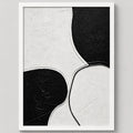 Cuadro Living Dormitorio Abstracto Blanco Negro Textura Brs1 Marco Blanco