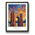 Cuadro Barcelona Espana Arco Del Triufo Paisajes Ciudad Marco Negro