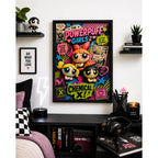 Cuadro Las Chicas Superpoderosas Powerpuff Girls Efecto 3d Marco Negro