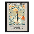 Cuadro Libélula Flores Elegante William Morris Botanico Brs1 Marco Negro