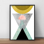 Cuadro Geometrico Abstracto Escandinavo Moderno Decoracion