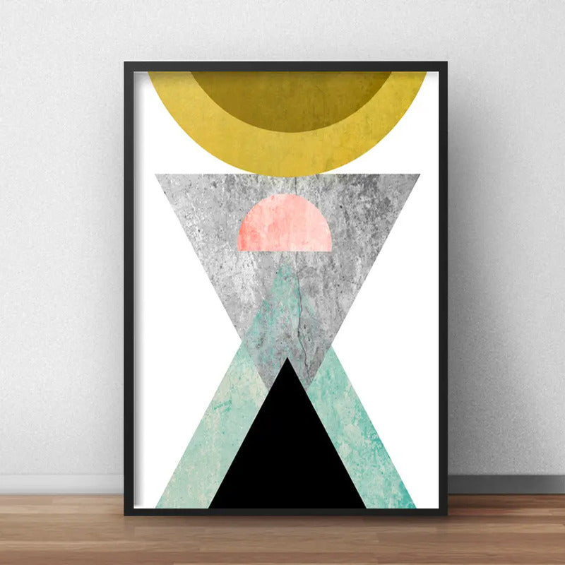 Cuadro Geometrico Abstracto Escandinavo Moderno Decoracion