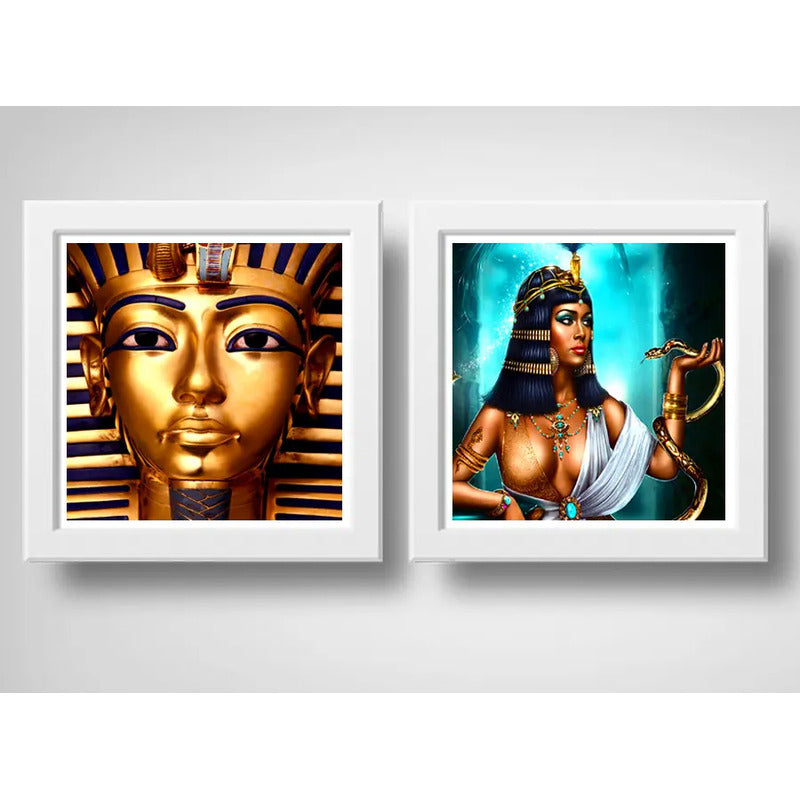 Set 2 Cuadros Egipto Cleopatra Sarcófagos Decoracion Egipcia