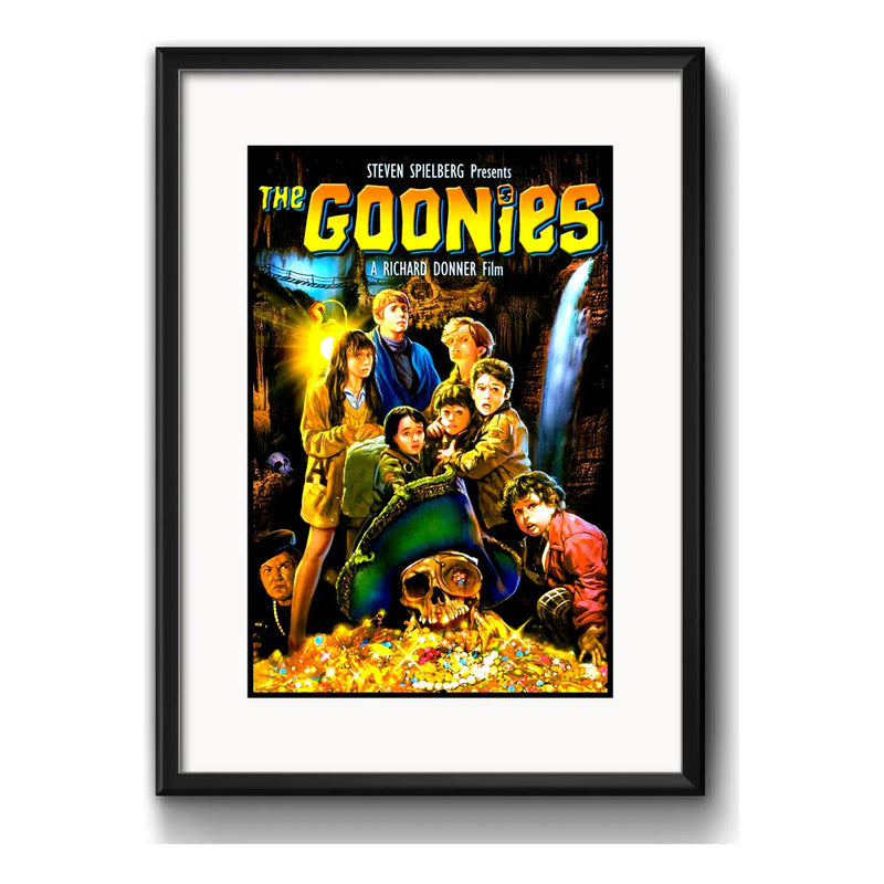 Cuadro Los Goonies Steven Spielberg Pelicula Con Paspartú B1 Marco Negro