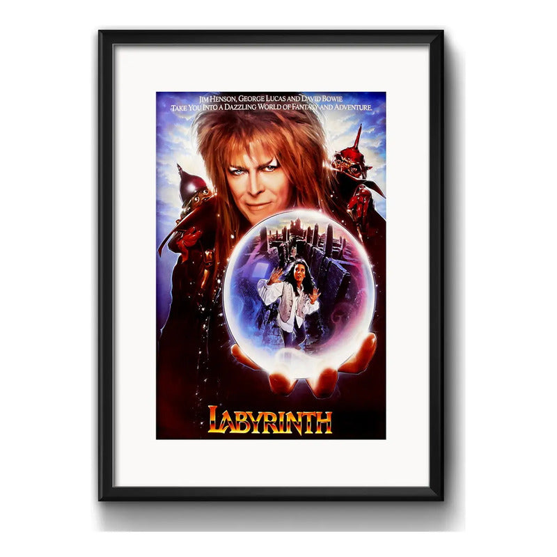 Cuadro Laberinto Labyrinth David Bowie Pelicula Con Paspartú Marco Negro
