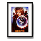 Cuadro Laberinto Labyrinth David Bowie Pelicula Con Paspartú Marco Negro