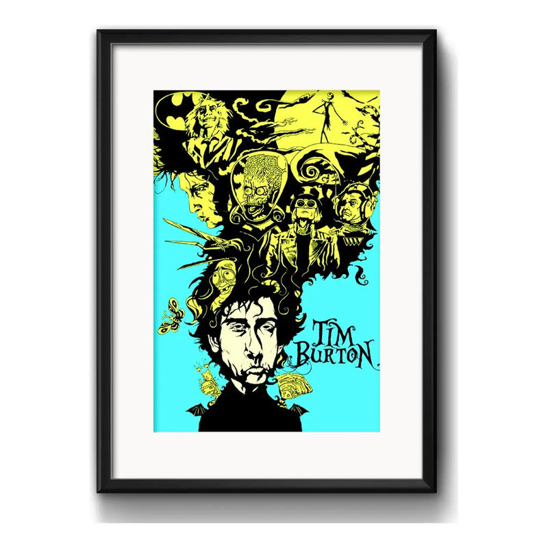 Cuadro Tim Burton Peliculas Director Terror Con Paspartú Marco Negro