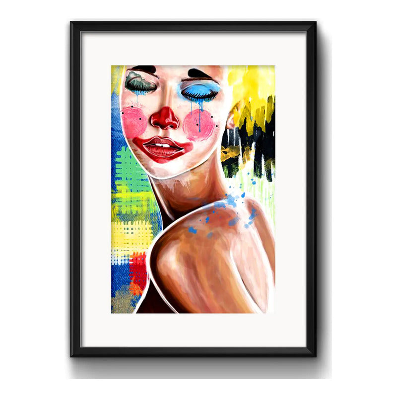 Cuadro Payasa Pop Art Artista Circo Decoracion Con Paspartú