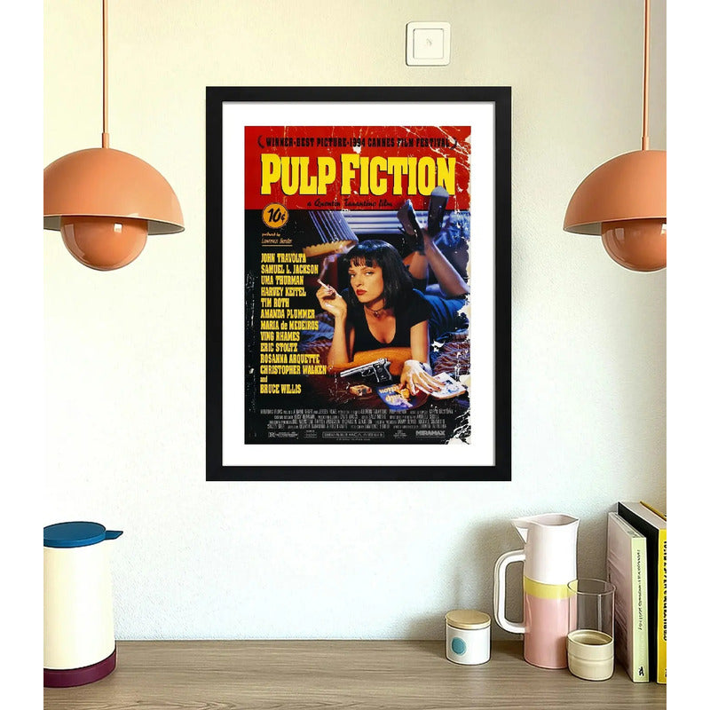 Cuadro Pulp Fiction Tiempos Violentos Pelicula Tarantino Marco Negro