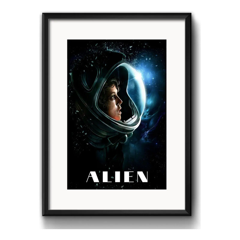 Cuadro Alien El Octavo Pasajero Película Cinema Con Paspartú Modelo 2 Negro