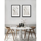 Set 2 Cuadros Boho Arte Abstracto Neutro 3d Con Paspartu 53x43cm Cada Cuadro Negro