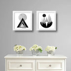 Set 2 Cuadros Geometrico Escandinavo Abstracto Decoracion B2