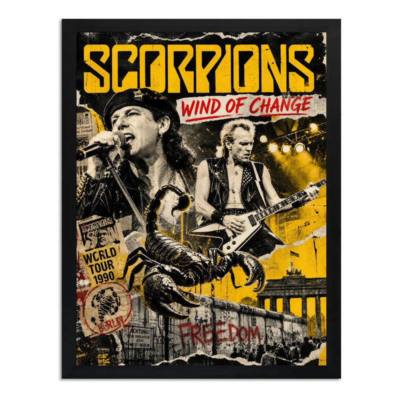 Cuadro Scorpions Wind Of Change Rock Arte Banda Musica Marco Negro