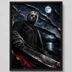 Cuadro Viernes 13 Friday Pelicula Jason Terror Efecto 3d Marco Negro