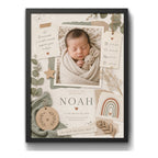 Cuadro Personalizado Nacimiento De Bebe Detalles Arte Regalo Modelo 2 Negro
