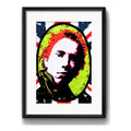 Cuadro Johnny Rotten Sex Pistols Punk Rock Arte Con Paspartú Marco Negro