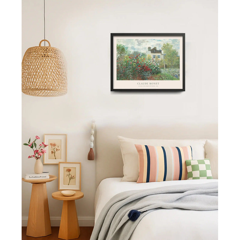 Cuadro Dormitorio Living Monet El Jardin Del Artista Flores Marco Negro