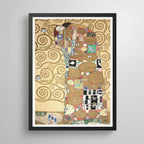 Cuadro Para Living Cocina Estudio Decoracion Moderna Nude Gustav Klimt Lovers Color Beige Con Marco Negro
