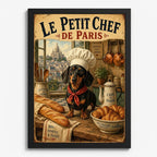 Cuadro Perro Salchicha Le Petit Chef De Paris Pan Art Cocina Marco Negro