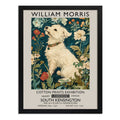 Cuadro Perro Flores William Morris Art & Craft 1 Exposición Marco Negro