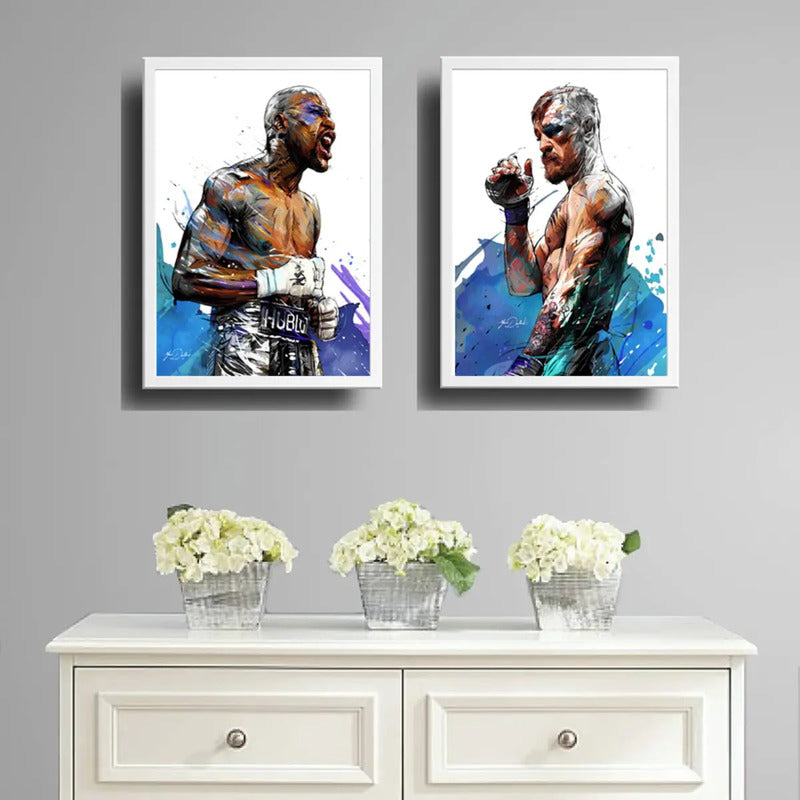 Set 2 Cuadros Mcgregor Mayweather Boxeo Ufc Deporte Gym