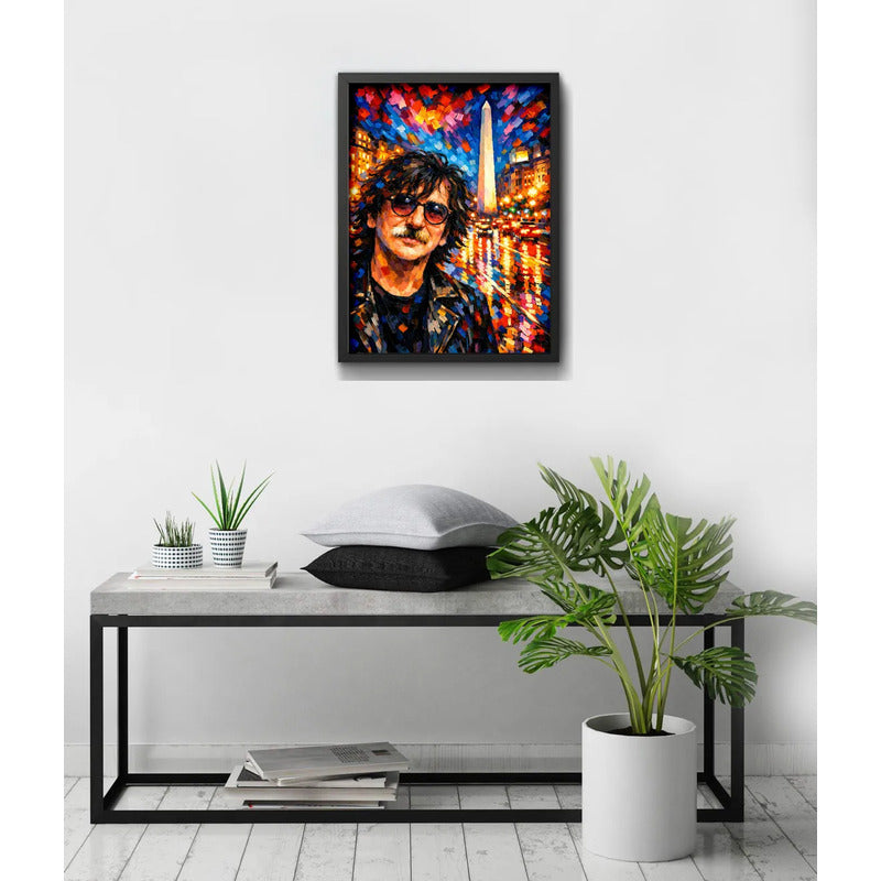Cuadro Charly García Colors Argentina Musica Arte Colores Marco Negro