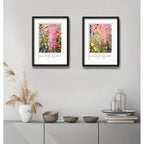 Set 2 Cuadros Gustav Klimt Jardín De Flores Bs1 Con Paspartú Marco Negro