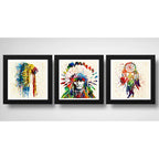 Set 3 Cuadros Indio Jefe Atrapa Sueños Pop Art Decoracion