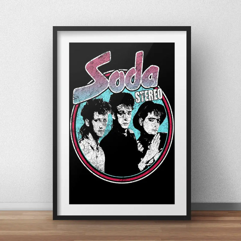 Cuadro Soda Stereo Banda Rock Brs1 Decoracion Con Paspartú