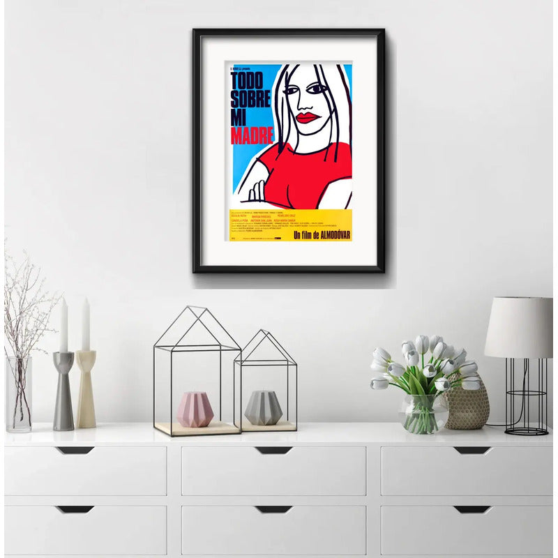 Cuadro Todo Sobre Mi Madre Almodovar 53x43cm Con Paspartú Marco Negro