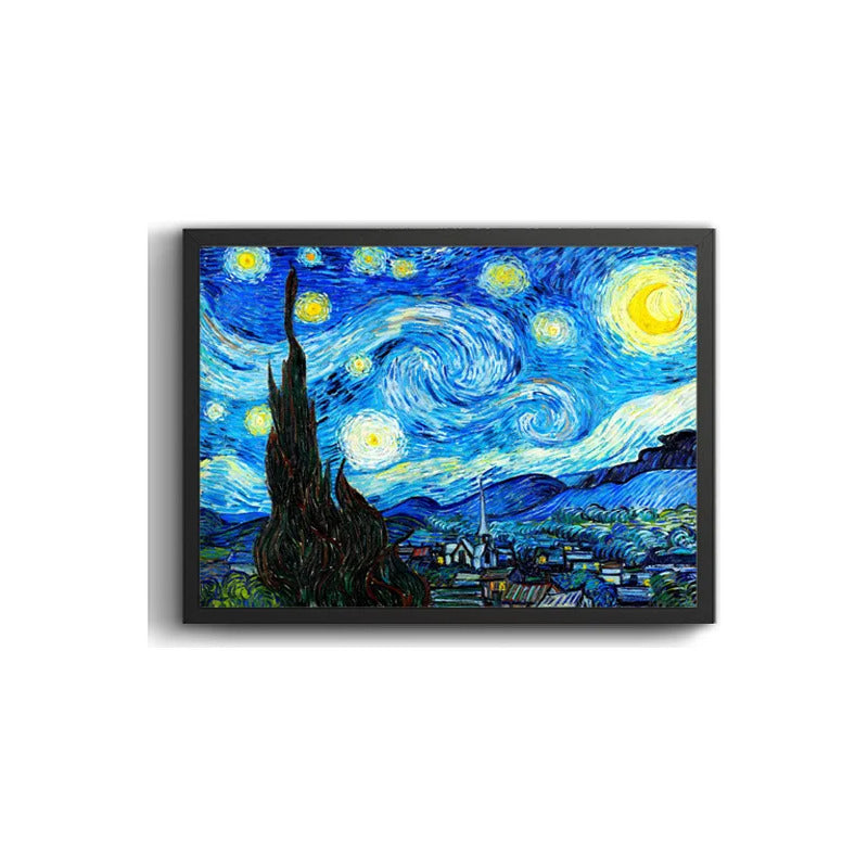 Cuadro Vincent Van Gogh Noche Estrellada 1889 Obra Maestra Marco Negro