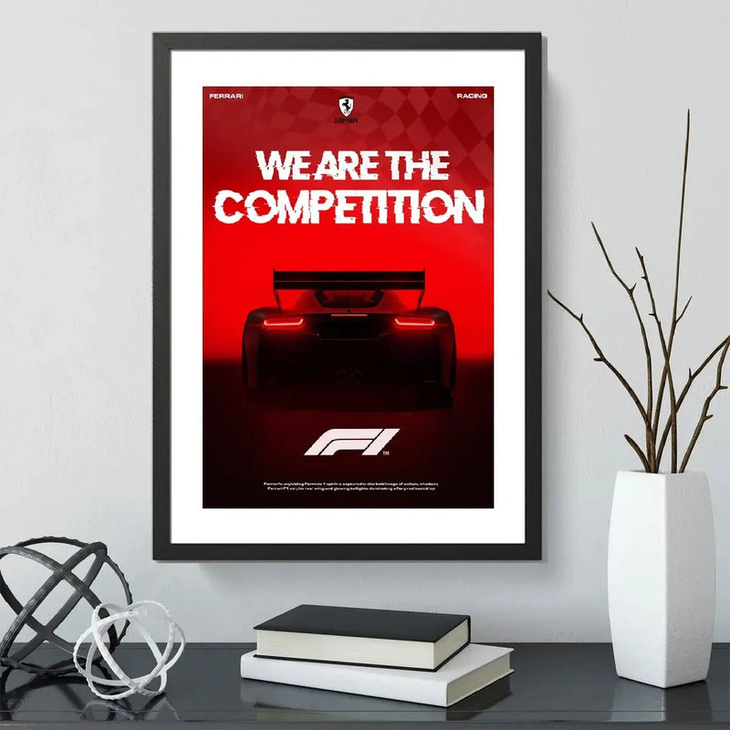 Cuadro Ferrari F1 Auto Modelo Carrera Formula 1 Decoracion Marco Negro