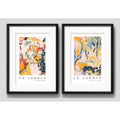 Set 2 Cuadros Living Le Jardin Botanico 53x43cm Con Paspartu Marco Negro