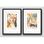 Set 2 Cuadros Living Le Jardin Botanico 53x43cm Con Paspartu Marco Negro