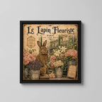 Cuadro El Conejo Florista Paris Flores Arte Retro Vintage Marco Negro
