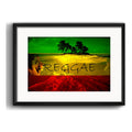 Cuadro Reggae Jamaica León Musica Playa Vintage Con Paspartu Marco Negro