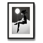 Cuadro Chica Con Globo Arte Moderna Blanco Y Negro Paspartú