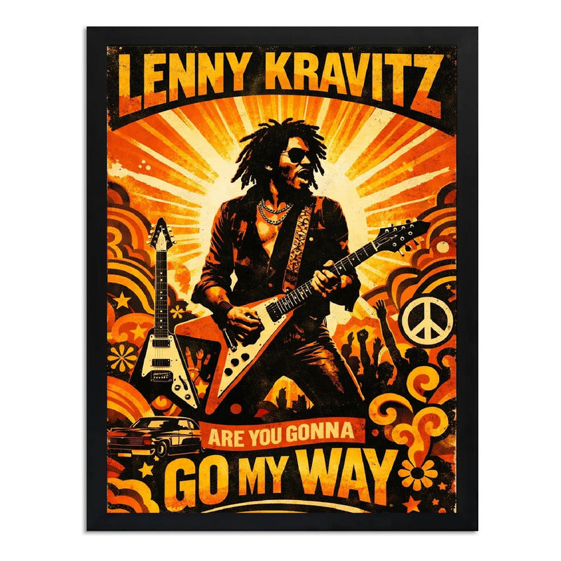 Cuadro Lenny Kravitz Are You Gonna Go My Way Musica Rock Art Marco Negro