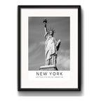Cuadro New York Ciudad Blanco Y Negro Foto B2 Con Paspartú Marco Negro