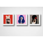 Set 3 Cuadros Gatas Pop Amy Katy Gaga Pet Mascota Decoracion