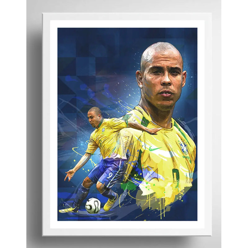 Cuadro Ronaldo Pop Art Fútbol Jugador Brasil Club Decoracion