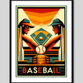 Cuadro Béisbol Baseball Jugador Equipo Club Gym Decoracion Pop Art 4 Con Marco Negro