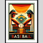 Cuadro Béisbol Baseball Jugador Equipo Club Gym Decoracion Pop Art 4 Con Marco Negro