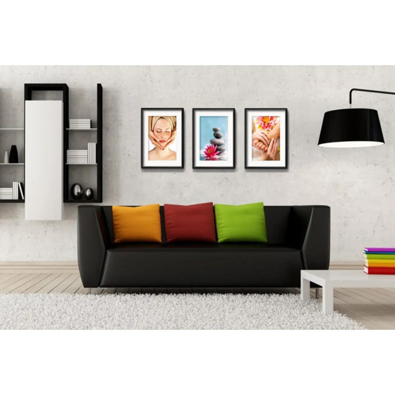 Set 3 Cuadros Spa Masaje Clinica Estética Decor Con Paspartú