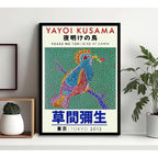 Cuadro Yayoi Kusama Pajaro Exposición Arte Japón Decoracion Marco Negro