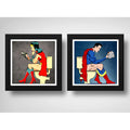 Set 2 Cuadros Superman Mujer Maravilla Baño Héroes Comics