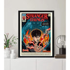 Cuadro Stranger Things V Serie Tv Comics Arte Decoracion Marco Negro