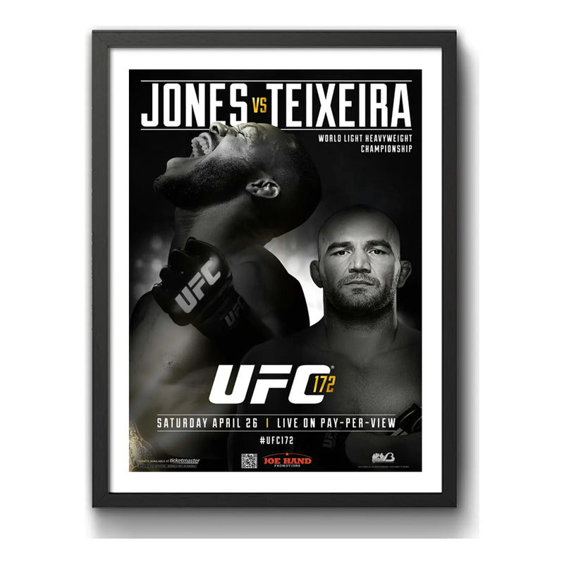 Cuadro Ufc Fight Peleas Famosas Retro Mma Deporte Coleccion Ufc 172 Jon Jones Vs Glover Teixeira Negro