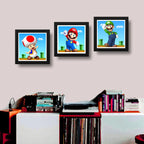Set 3 Cuadros Marios Bros Luigi Toad Game Videojuego Pop Art