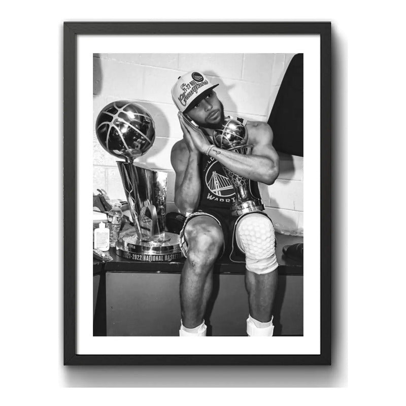 Cuadro Stephen Curry Golden State Warriors Basket Baloncesto Marco Negro